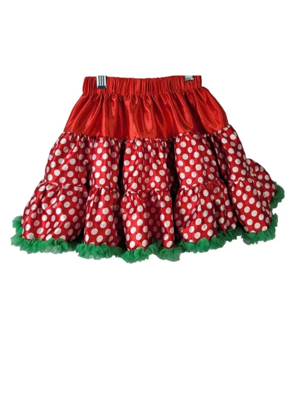Girls Christmas 2 Piece Outfit Full Skirt Red Green Size 6 130 Long Sleeve Top
